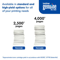 Brother Genuine TN336BK High Yield Black Toner Cartridge