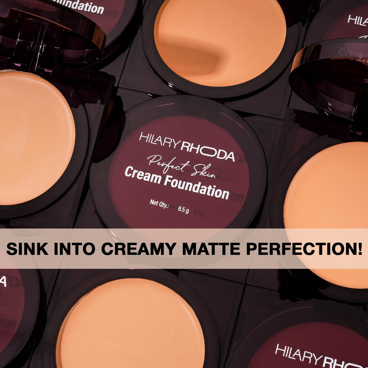 Hilary Rhoda Perfect Skin Cream Foundation | Buildable Coverage & Lightweight | Waterproof & Matte Finish | Blendable Foundation - 8.5g (Beige - Shade 03)