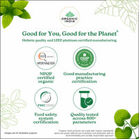 A TATA Product - Organic India Tulsi Sweet Rose - 25 Tea Bags, Stress Relieving, Supports Radiant Skin, Rich in Antioxidants, Made with Tulsi, Chamomile, and Rose Certified Organic