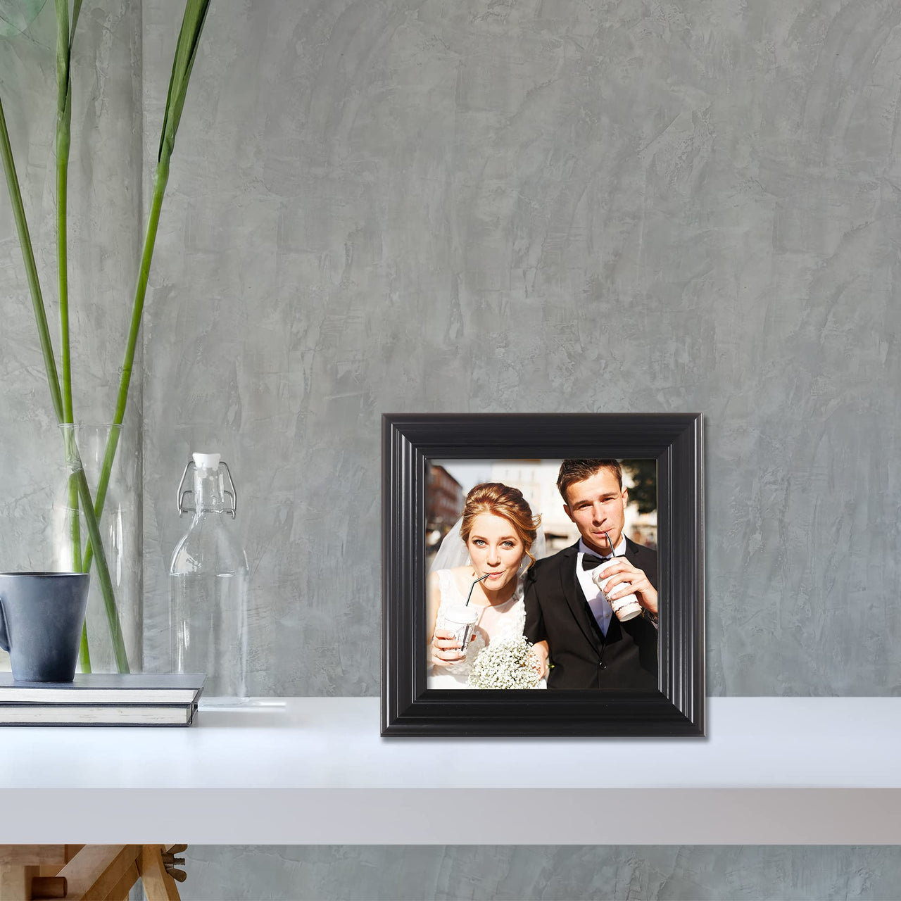 Lawrence Frames Sutter Home Frame, 5x5, Black Picture Frame