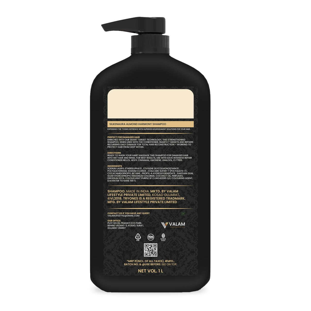 TryOnes Almond Shampoo For Nourished & Smooth Hair | Intense Nourishment | Helps in Hair Strenghtening 1000 ml