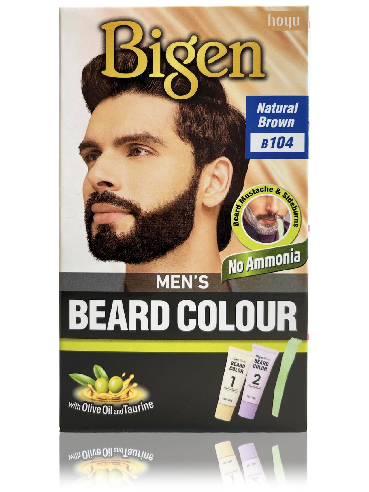 Bigen Men's  Beard Color Natural Brown (B104) 20gm+20gm=40gm