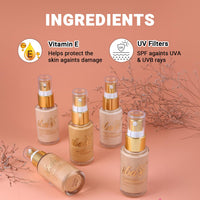 Iba Pure Skin Liquid Foundation - Sun Beige, 30ml | Full Coverage | Long Lasting | Lightweight | Oil Free Dewy Finish | SPF 15 | Halal Certified & Vegan Makeup