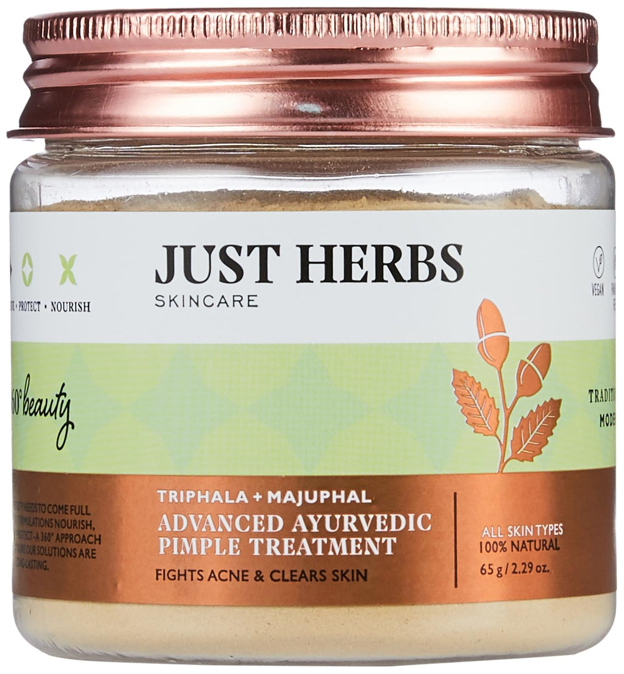 Just Herbs Advanced Ayurvedic Face Pack Prevents Pores Enlargement, Acne & Pimples, Suitable For All Skin Types