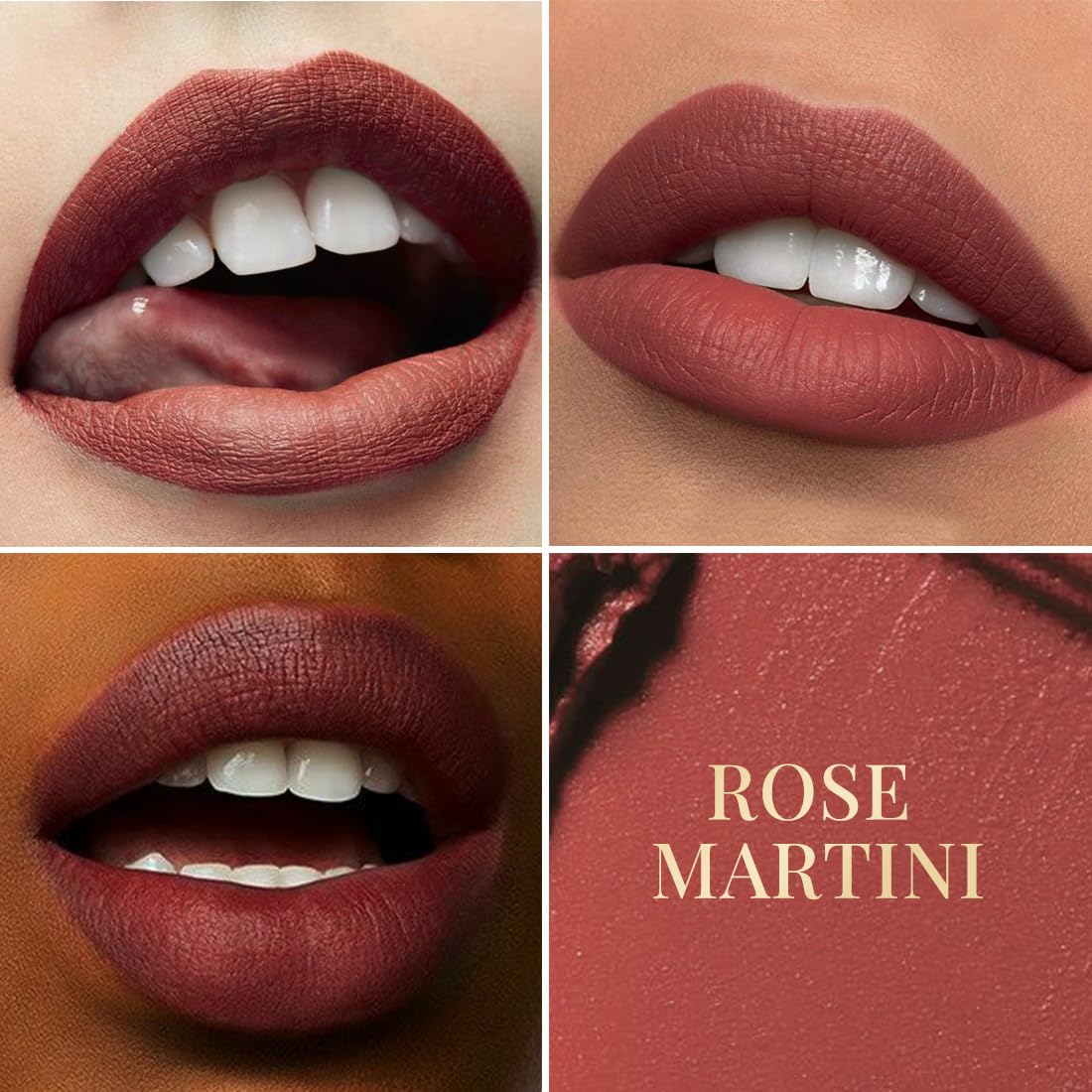 mCaffeine Shades Creamy Matte Kiss Bullet Lipstick | Moisturizing & Lightweight | Comfortable, Non-drying & Long Stay Lipstick | Infused with Cocoa Butter & Vitamin E | 3.5 g - Rose Martini