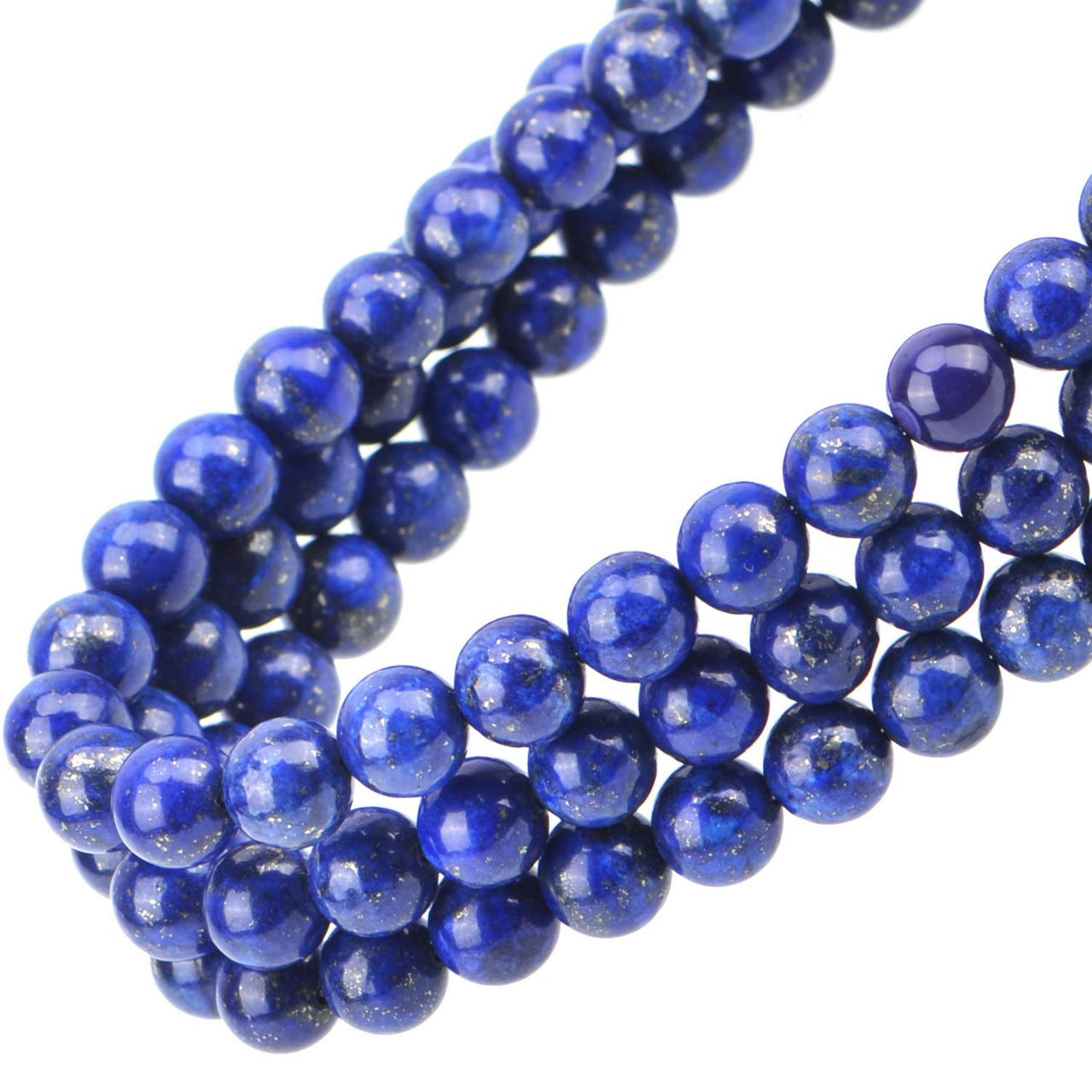 100Pcs Natural Crystal Beads Stone Gemstone Round Loose Energy Healing Beads with Free Crystal Stretch Cord for Jewelry Making (Lapis, 8MM) Lapis