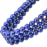 100Pcs Natural Crystal Beads Stone Gemstone Round Loose Energy Healing Beads with Free Crystal Stretch Cord for Jewelry Making (Lapis, 8MM) Lapis