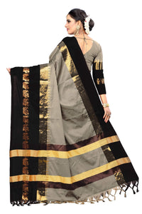 PAREVDEE Women's  Dobby Cotton Saree With Blouse Piece