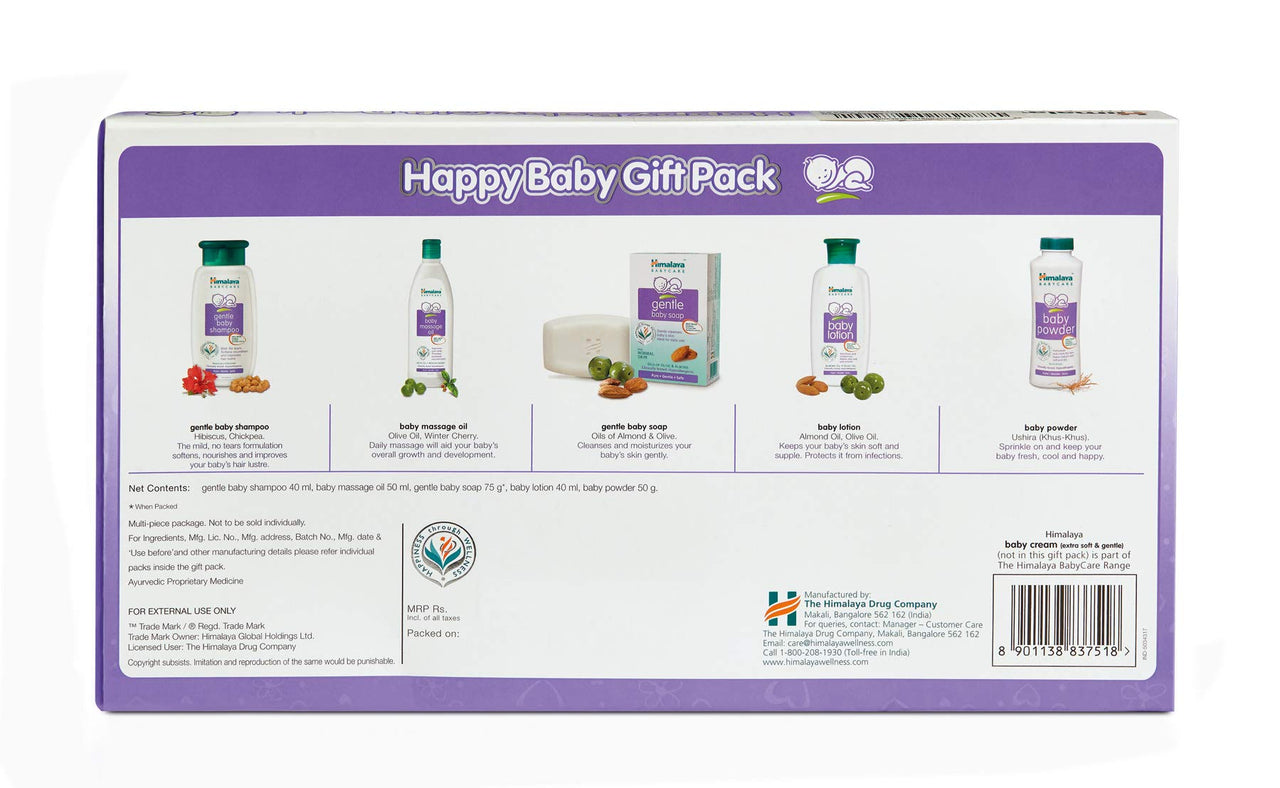Himalaya Baby Gift Pack Series,Pack of 1 Set,White & Himalaya Gentle Baby Shampoo (200ml)