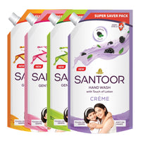 Santoor Classic Gentle Hand Wash, 750ml with Natural goodness of Sandalwood & Tulsi
