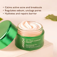 Asaya Barrier+ Oil-Free Moisturizer | Niacinamide, Hyaluronic Acid & Ceramides | With Dendriclear™ for Acne-Prone Skin | Fights Active Acne & Prevents Breakouts | Strengthens Skin Barrier | Lightweight, Non-Greasy & Hydrating | Cica for Soothing & Oil Con