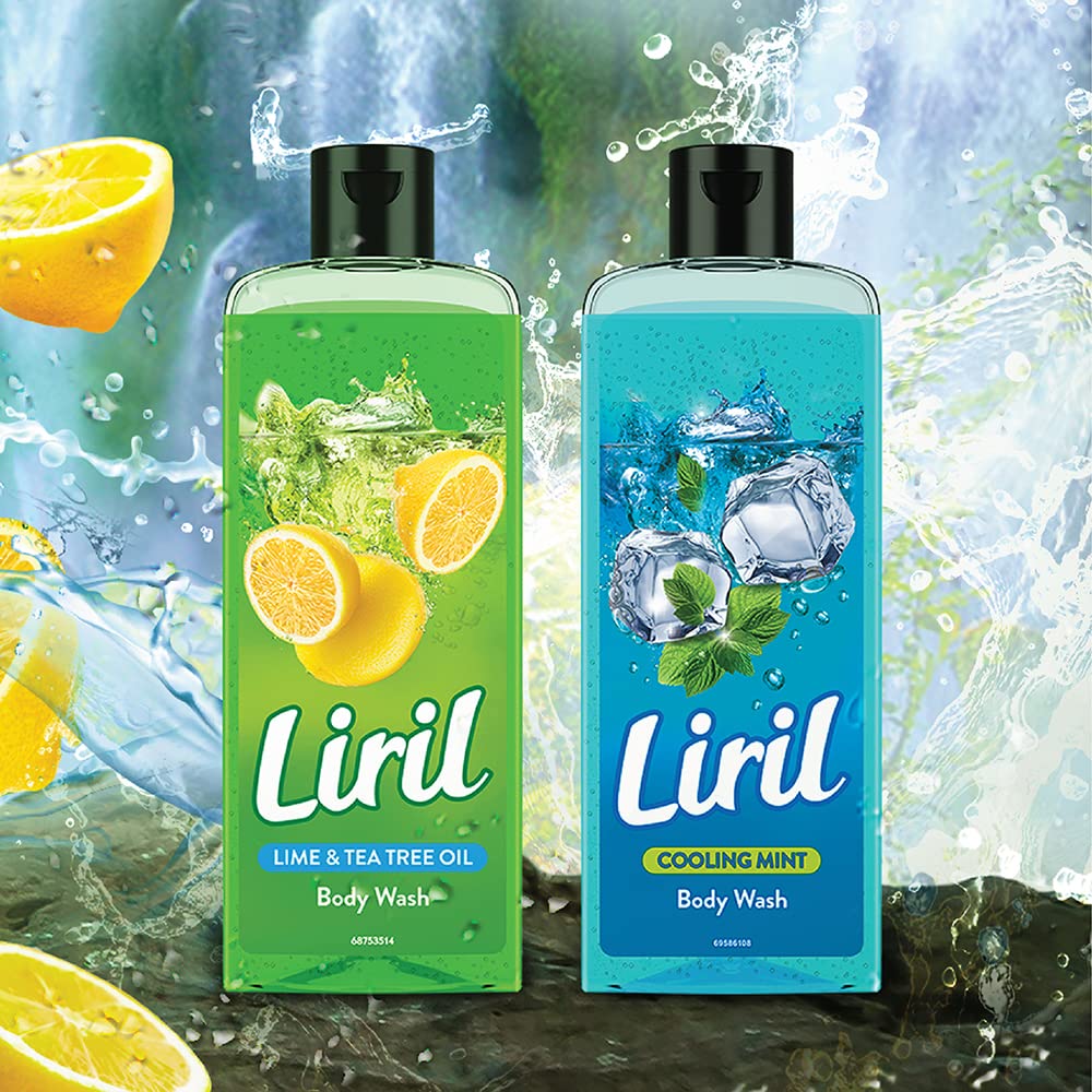 Liril Lemon & Tea Tree Body Wash, 250ml, Refreshing Liquid Shower Gel for Bathing for Men & Women, Refresh and Rejuvenate with Liril Body Wash