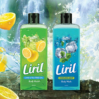 Liril Lemon & Tea Tree Body Wash, 250ml, Refreshing Liquid Shower Gel for Bathing for Men & Women, Refresh and Rejuvenate with Liril Body Wash