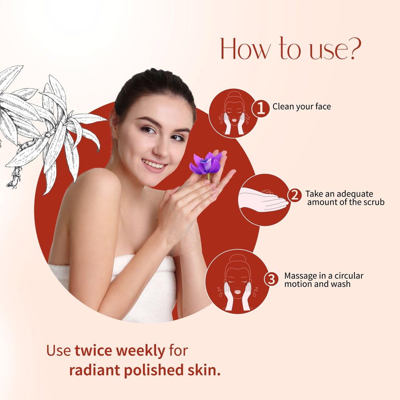 Ayouthveda Kunkumadi Face Scrub | Revitalize & Refine Skin Texture | With Walnut, Finest Kashmiri Saffron & Sunflower Extract | Cleanse Impurities & Promote New Cell Growth (Pack Of 1-50g)