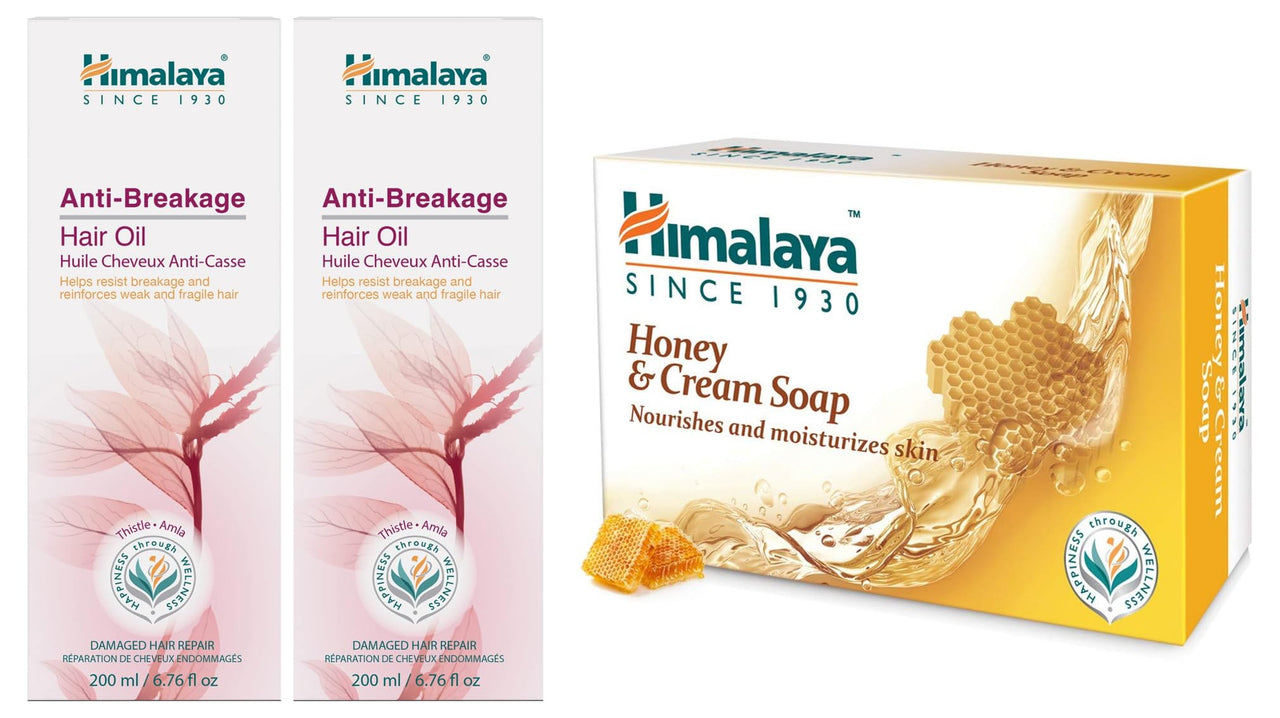 Himalaya Herbals Honey and Cream Soap, 125g (Pack of 6) And Himalaya Herbals Anti Hair Fall Hair Oil, 200ml
