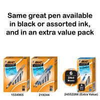 BIC Round Stic Grip Xtra Comfort Blue Ballpoint Pens, Medium Point (1.2mm), 36-Count Pack, Excellent Writing Pens With Soft Grip for Superb Comfort and Control