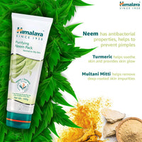 Himalaya Herbals Purifying Neem Face Wash, 200ml & Herbals Purifying Neem Pack, 100g Combo