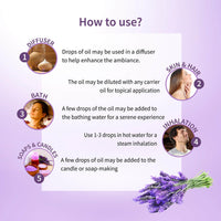 Ayouthveda Lavender Essential Oil | Skin, Acne, Hair Fall, Relaxing Sleep, Aromatherapy & Body | Pure, Organic, Natural & Undiluted, Organic Certified | 15ml Pack