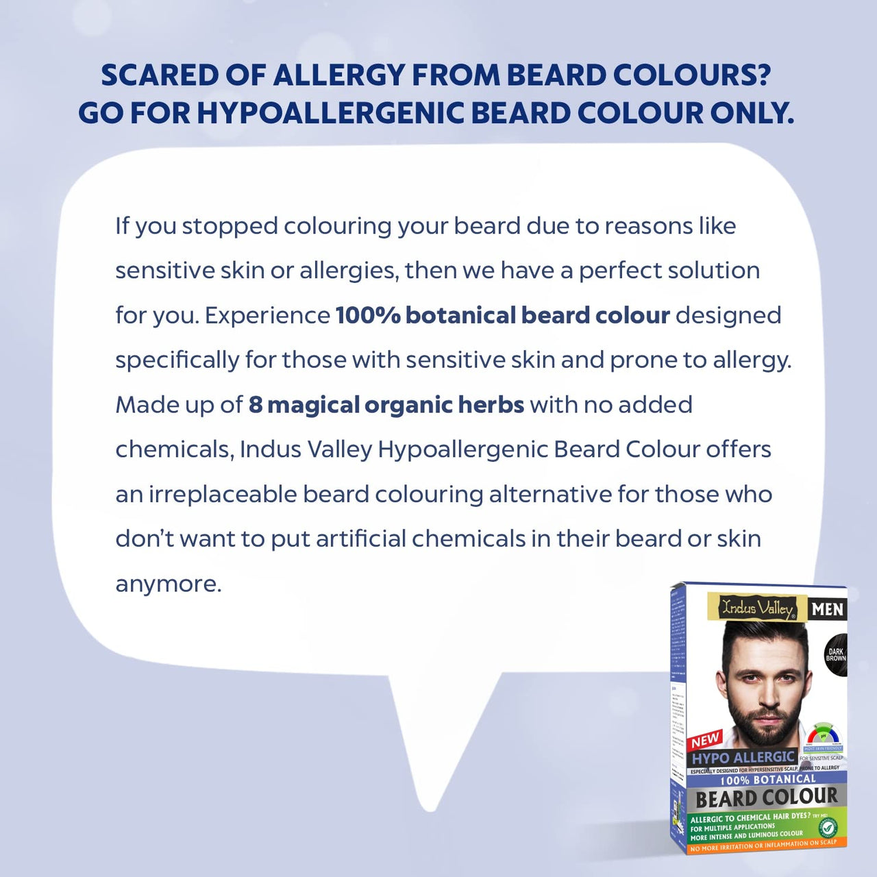 INDUS VALLEY 100% Botanical Hypo Allergic Aqua Beard Colour Dark Brown (100g +15ml)