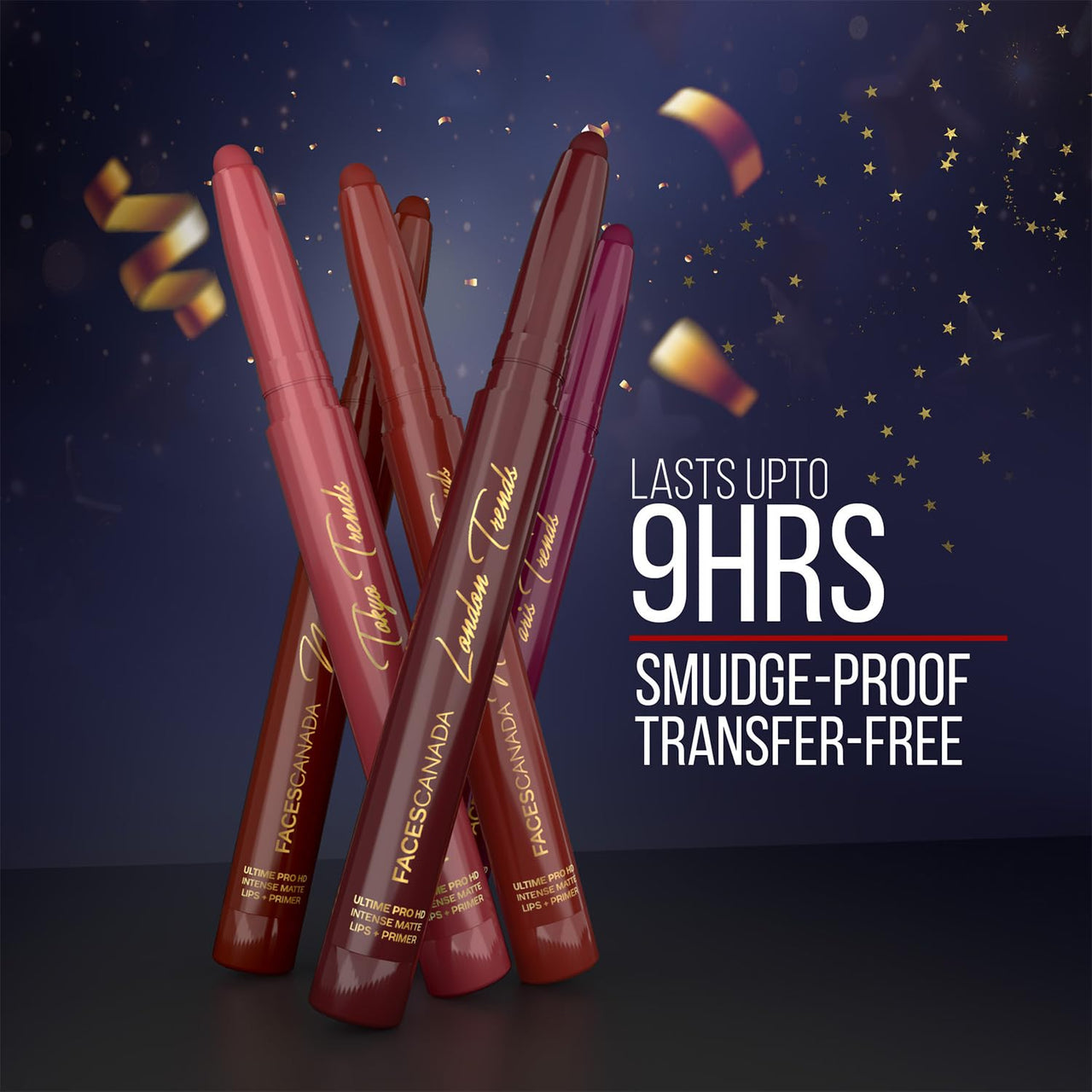 FACES CANADA Ultime Pro HD Intense Matte Lips + Primer - Tokyo Flex Alert N09, 1.4g, Limited Edition | 9HR Long Stay | Primer Infused For Flawless HD Matte Finish | Intense Color | Lightweight