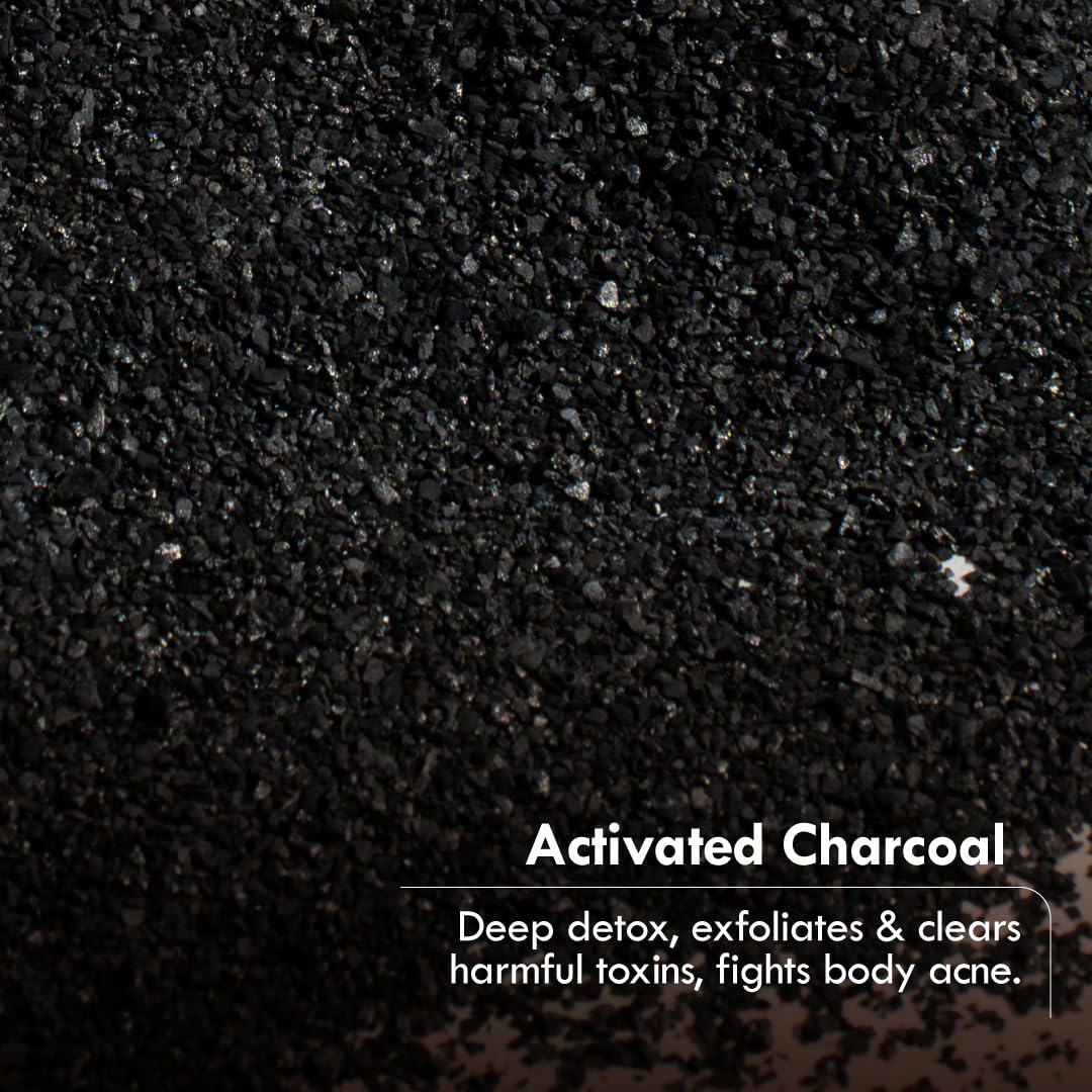 Nat Habit Detox Charcoal & Soothing Sandalwood Butter Bath Soap - Made With Cold Processed, Butter, Activated Charcoal, Sandalwood & Milk - For Men & Women, 125g of Each (Combo Pack of 2)