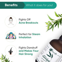 Naturalis Eucalyptus Oil Essential Oil – Pure Eucalyptus Essential Oil for Aromatherapy, Skin & Hair Care, Massage, Steam Inhalation, and Diffuser – Therapeutic Grade, 120ml