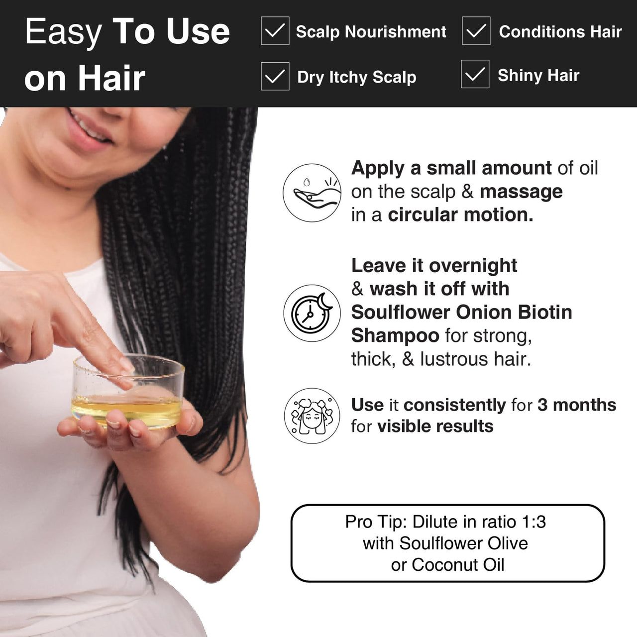 Soulflower Organic Castor Hair Oil 225ml | Cold-Pressed & Clinically Proven for Hair Growth | Stronger Hair, Skin Hydration & Nail Care | 100% Pure & Natural | No Mineral Oil or Parabens