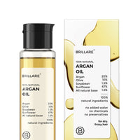 Brillare Argan Hair Oil, with the Goodness of Olive oil & Sunflower Oil, for Dry & Frizzy Hairs, 100% Natural Hair Oil, 100ml