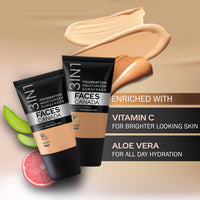 FACES CANADA All Day Hydra Matte Foundation - Mini | 3in1 Foundation + Moisturizer + SPF 30 | 24 HR Aloe Hydration & Vitamin C | 10HR Wear | Medium to High Buildable Coverage | Absolute Ivory (18 ml)