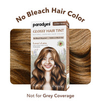 Paradyes No Bleach Lover's Latte Glossy Hair Tint, Ammonia-Free Formula for Natural Black Hair, Visible on Natural Black Hair, Includes Anti-Fade Conditioner for Long-Lasting Shine, Golden Brown
