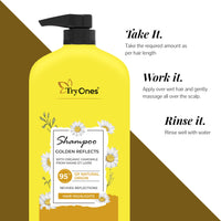 TryOnes gold shampoo for radiant, soft and silky hair For Hair Moisturizing Shine And Protection With Argan Oil 1000 ml