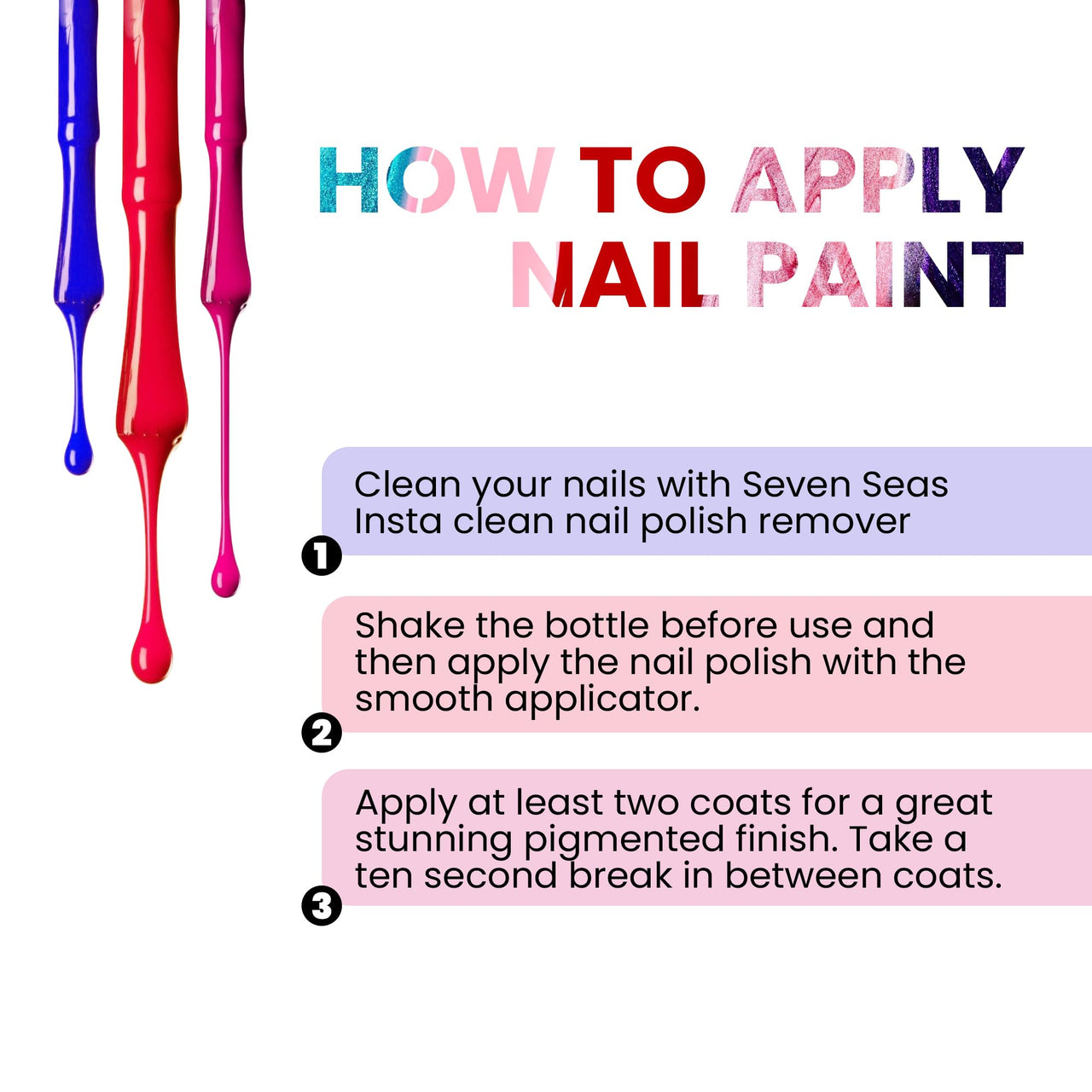 Seven Seas Easy Gel Nail Polish | Quick Dry Gel Nail Polish, Pack of 3 (Combo-06, 30ml)