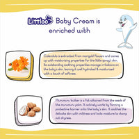 LITTLOO Moisturizing Baby Cream With Natural Ingredients Like Coconut Oil, Calendula, Murumuru Butter, Paraben & Phthalate free- 50gm(Pack of 2)