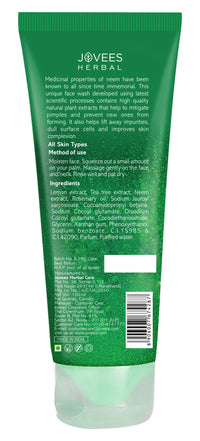 Jovees Herbal Neem Face Wash With Neem & Tea Tree Extracts | For Oily & Acne Prone Skin | Oil Control, Remove Impurities And Prevents Pimples For Men & Women | 120 ML