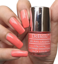 Debelle Gel Nail Polish Peach Pannacotta (Creamy Peach Nail Paint)|Non Uv - Glossy Finish |Chip Resistant | Seaweed Enriched Formula| Long Lasting|Cruelty And Toxic Free| 8Ml
