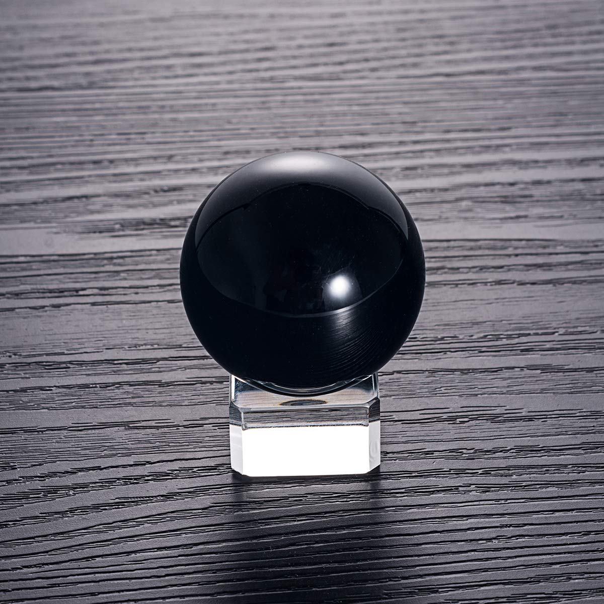 LONGWIN 40mm(1.6 inch) Solid Mini Fengshui Crystal Ball Healing Crystals(Black) Black