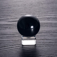 LONGWIN 40mm(1.6 inch) Solid Mini Fengshui Crystal Ball Healing Crystals(Black) Black