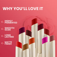 Seven Seas Color Edition Matte Lipstick | Highly Pigmented | Long Lasting | Waterproof | Smudgeproof | Single Coat Application | Lipstick for Women (323, 3.5G)
