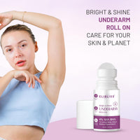 ELIBLISS Bright & Shine Underarm Roll-On with 4% AHA BHA to Control Body Odour & Reduce Pigmentation, Paraben & Sulphate Free, Visible Results in 3 Months 50ml
