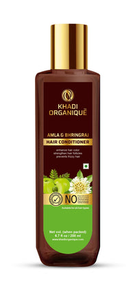 Khadi Organique Amla & Bhringraj Hair Conditioner | Enhance Hair Color | Strengthen Hair Follicles(SLS & Parabeen Free) pack of 2 400 ML