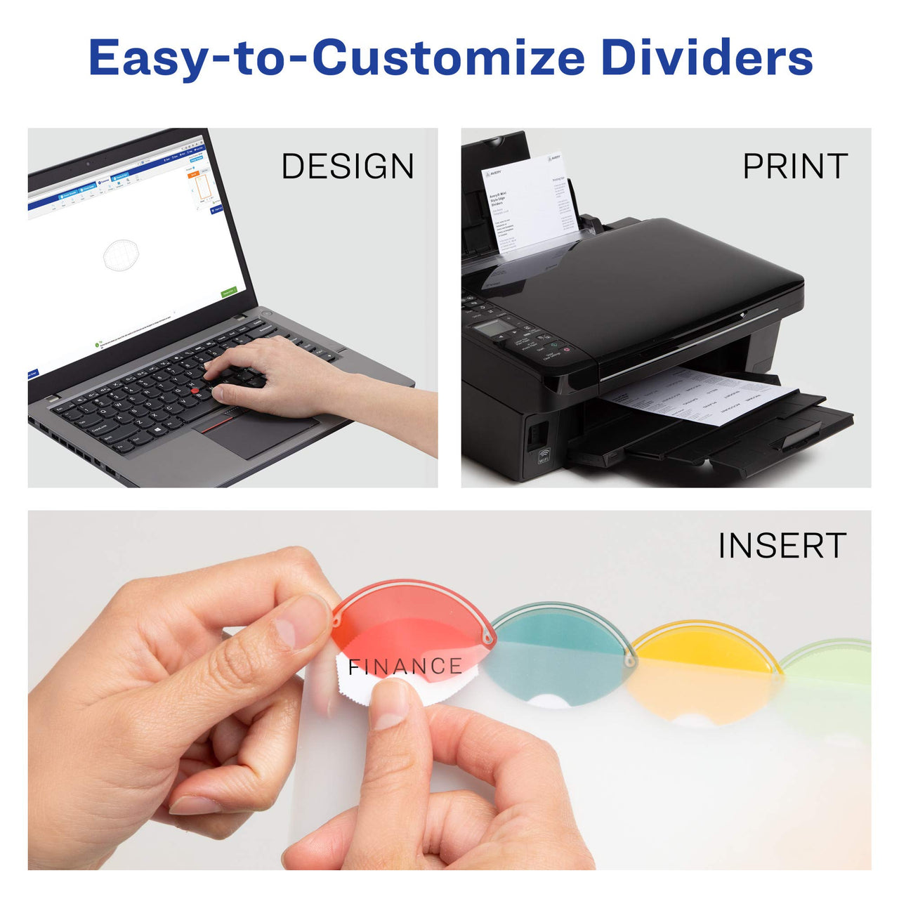 Avery Insertable Style Edge Plastic Mini Dividers for 3 Ring Binders, 5.5" x 8.5", 5-Tab Sets, Multicolor, 4 Binder Divider Sets (21118)