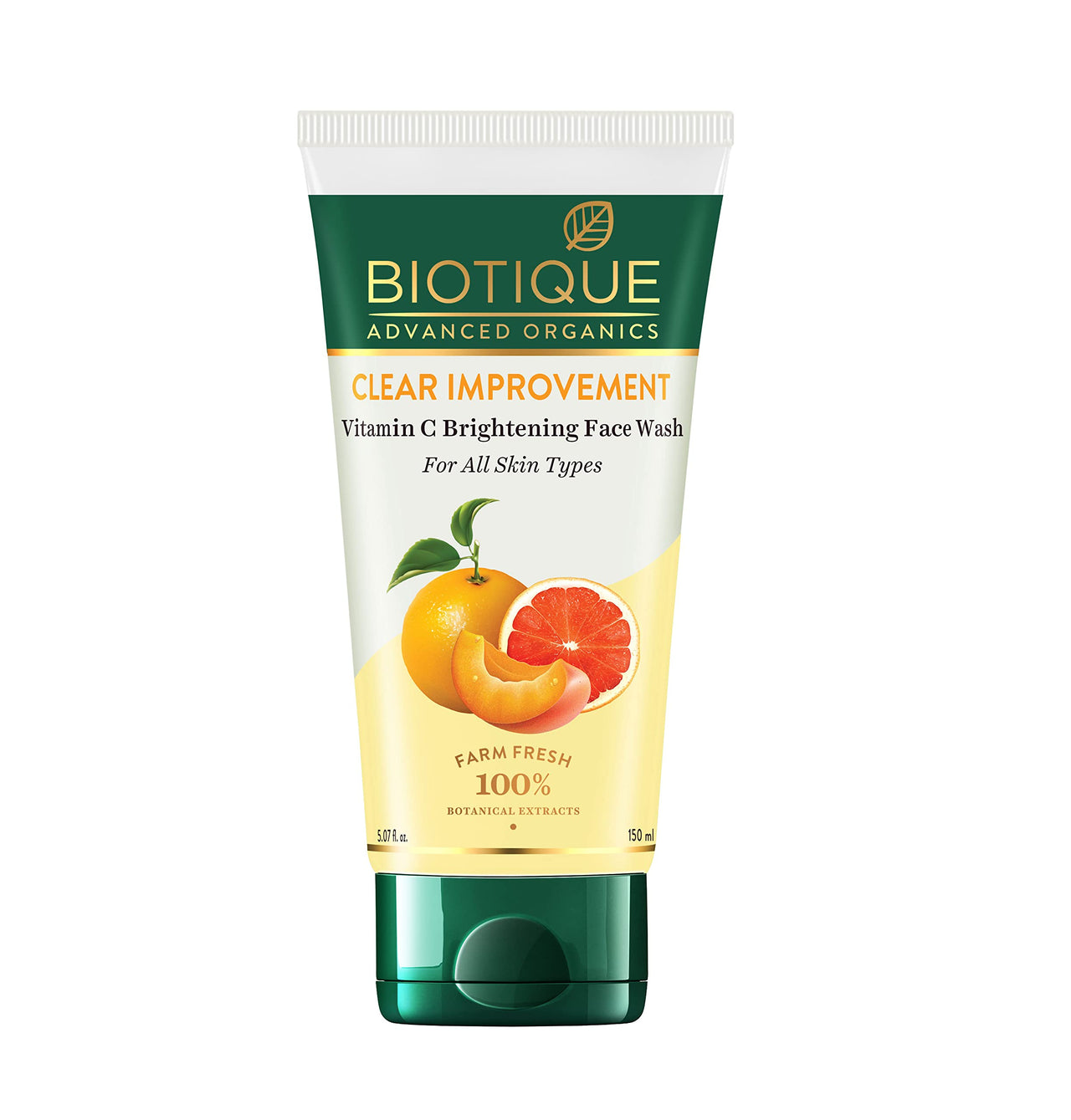 Biotique Advanced Organics Clear Improvement Vitamin C Brightening Face Wash, 150ml&Biotique Bio Fruit Whitening/Brightening Lip Balm, 12g