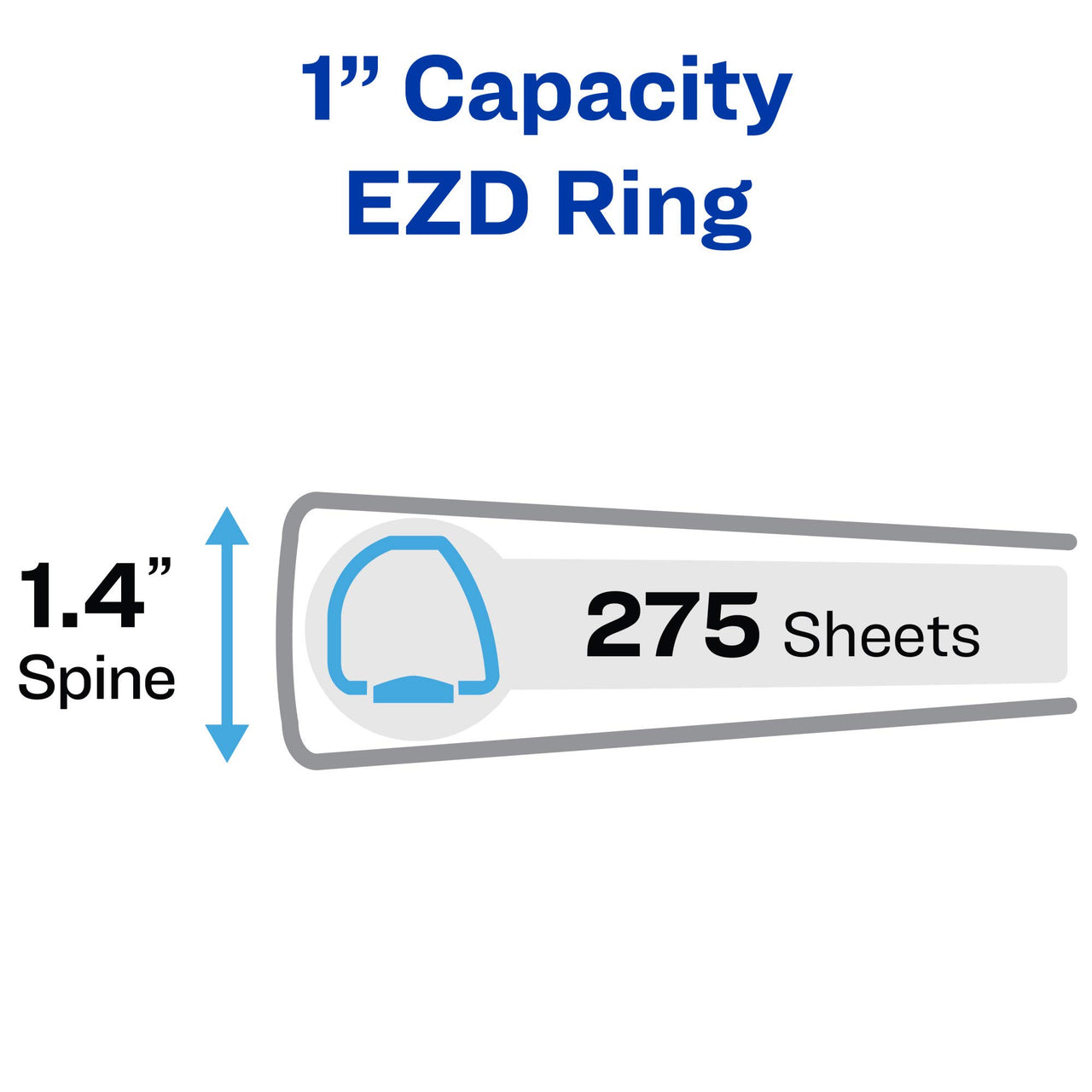 Avery Heavy-Duty View 3 Ring Binder, Extra Wide, 1" EZD Rings, 1 White Binder (01318)