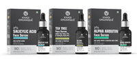 Khadi Organique Salicylic Acid, Tea Tree & Alpha Arbutin Face Serum For Skin Brightening, Reduce Hyperpigmentation, No Artificial Fragrance (Pack of 3) 90 ml