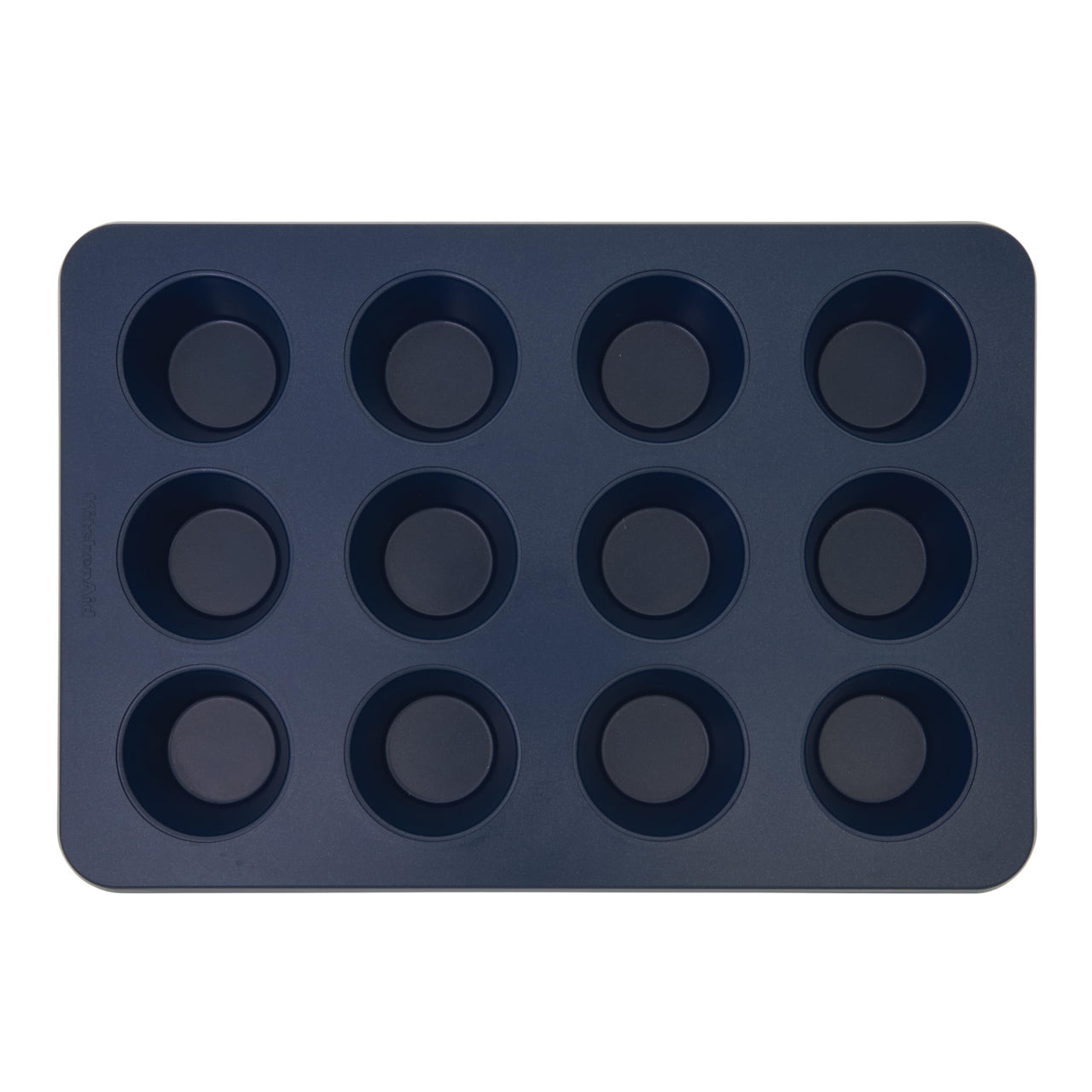 KitchenAid 12-Cup Nonstick Swiss Engineered Aluminized Steel Muffin Pan, Dishwasher Safe, Ink Blue 12 Cup