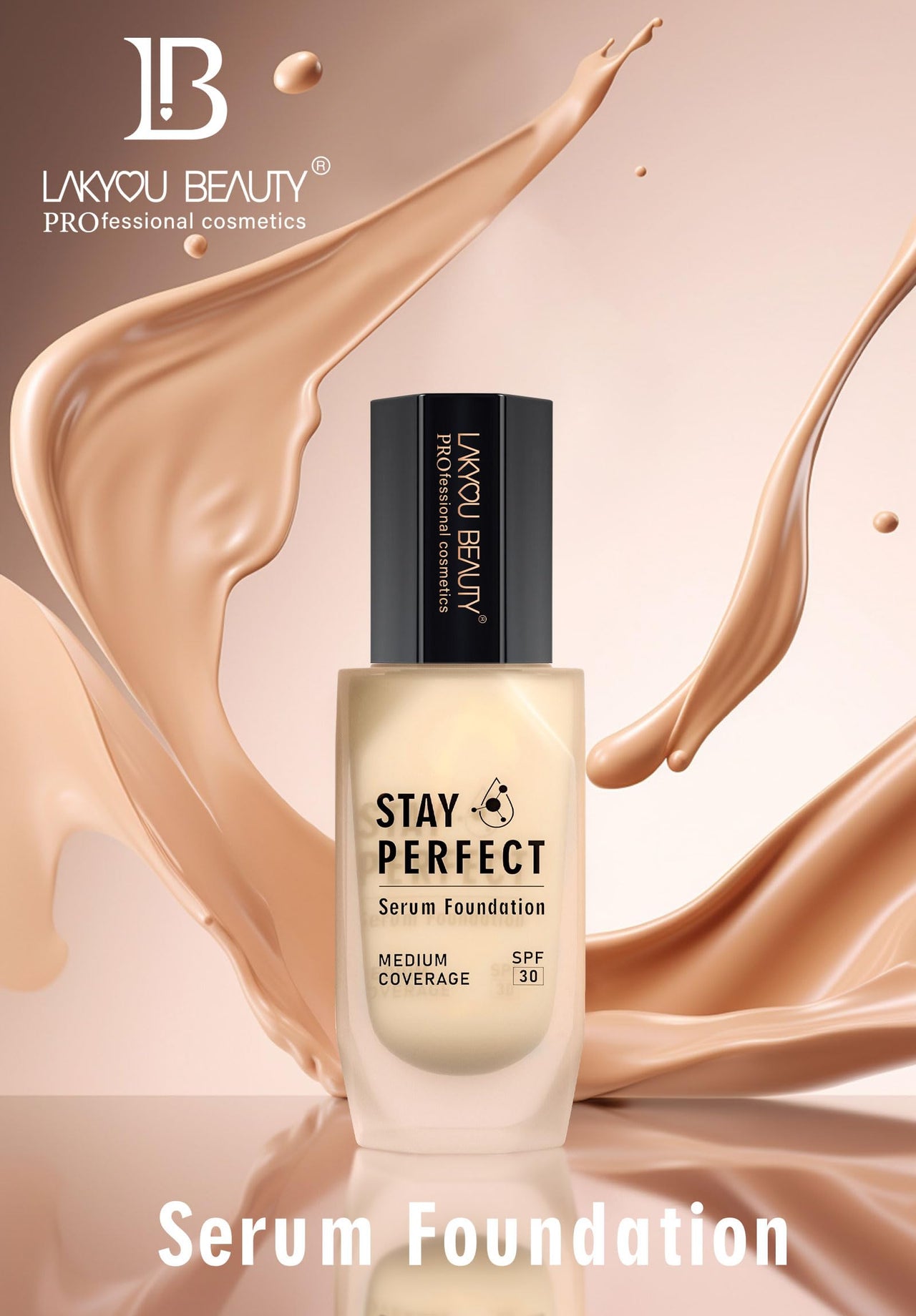 Lakyou Beauty Stay Perfect Serum Foundation | Waterproof | Long Lasting | Light Weight | SPF 30 | Shade-02(Soft Ivory) | Pack Of 2