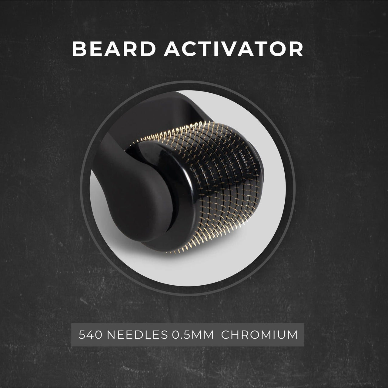 Beardo Beard Activator Derma Roller for Men, 540 - 0.5mm Chromium needles, Stimulates Hair Growth | Follicles activation | No Patchy Beard with Hair Growth Derma Roller