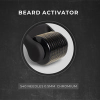 Beardo Beard Activator Derma Roller for Men, 540 - 0.5mm Chromium needles, Stimulates Hair Growth | Follicles activation | No Patchy Beard with Hair Growth Derma Roller