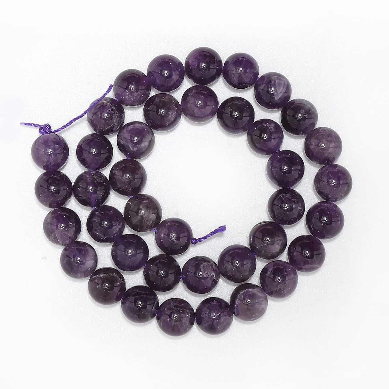60pcs 6mm Natural Stone Beads Amethyst Beads Energy Crystal Healing Power Gemstone for Jewelry Making, DIY Bracelet Necklace
