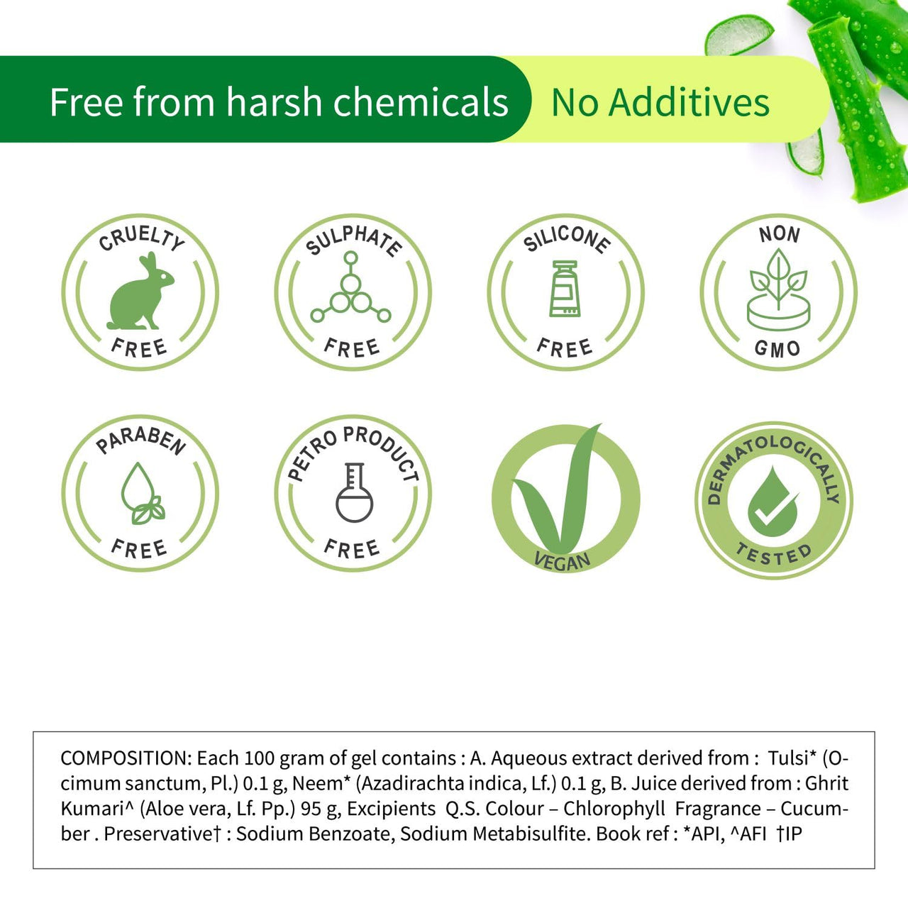 Ayouthveda Aloe Vera Gel 150 gm for Face, Body & Hair | Aloe Vera Skin/Hair Gel With Neem & Tulasi Vitamin Extracts | Calms Sunburn & Promotes Even Skin Tone (Pack Of 5; 150gm each)